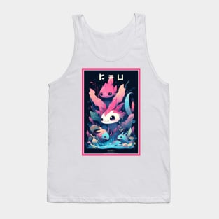 Cute Axolotl Anime Art Design | Cute Animals | Axolotl Hentaii Chibi Kawaii Design Tank Top